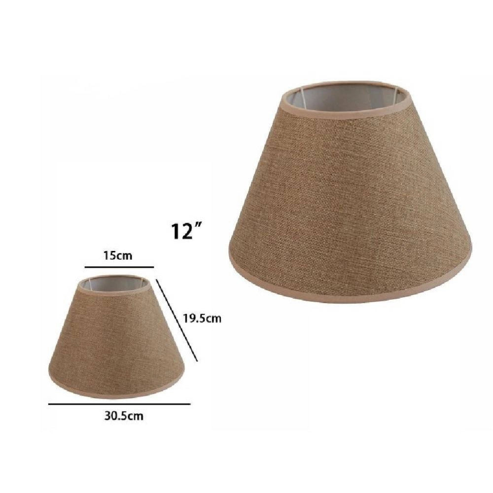 Trade Shop - Paralume Conico Cilindro Classico Ricambio Per Lampada E Applique In Tessuto Tnt - Marrone   -12"   -