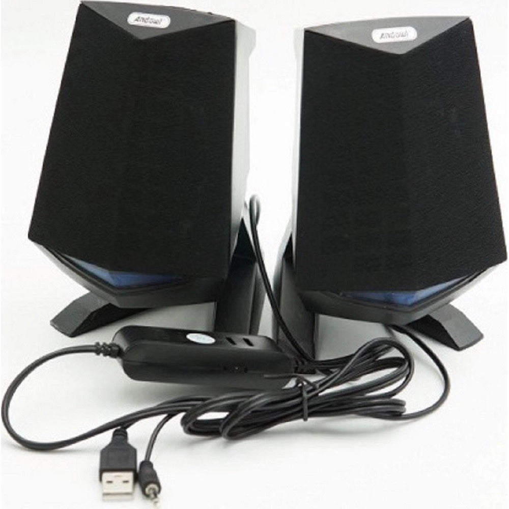 Trade Shop - Altoparlanti 2.0 Per Computer Notebook 3w X 2 Con Illuminazione A Led Usb Q-c33 -