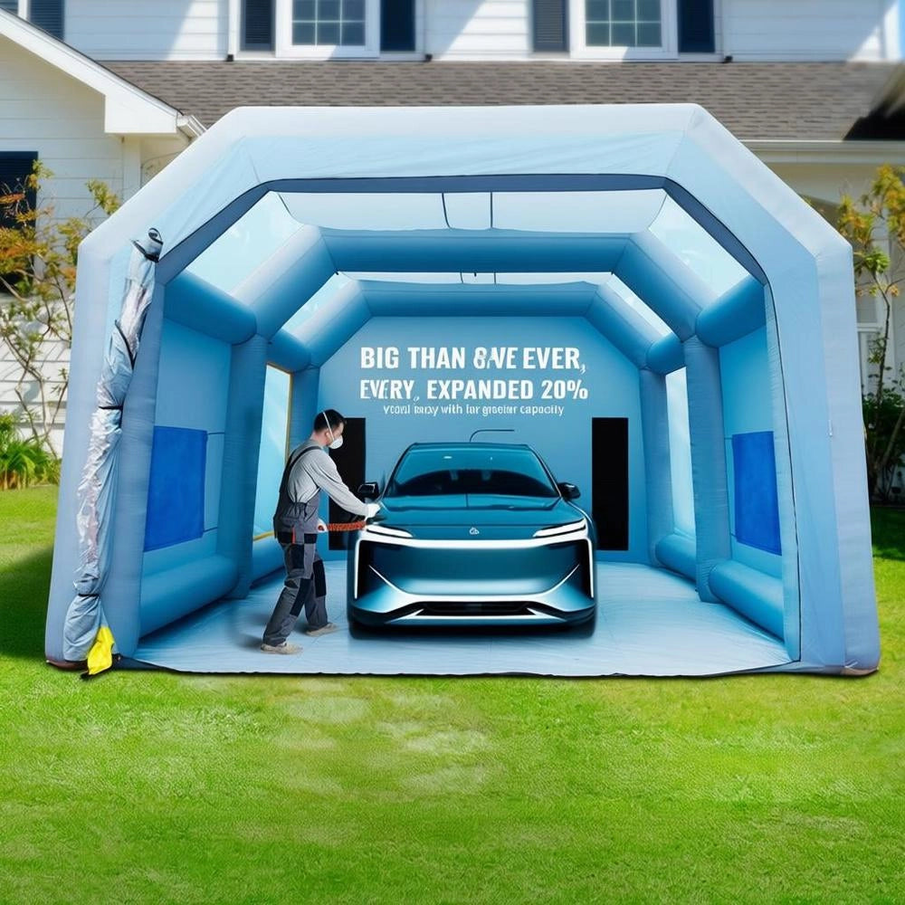 Tenda Verniciatura Spray Gonfiabile Auto Moto SUV 2 Ventilatori 1100W 950W Filtro 3 Strati 10x4x6m