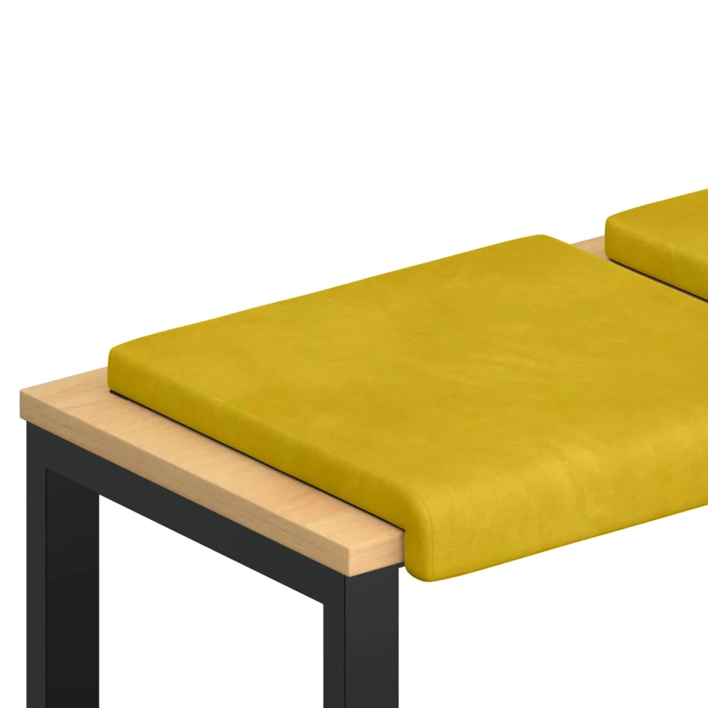 Cuscino per panchina 2 pcs Velluto Giallo Profondità 35 cm 42043028
