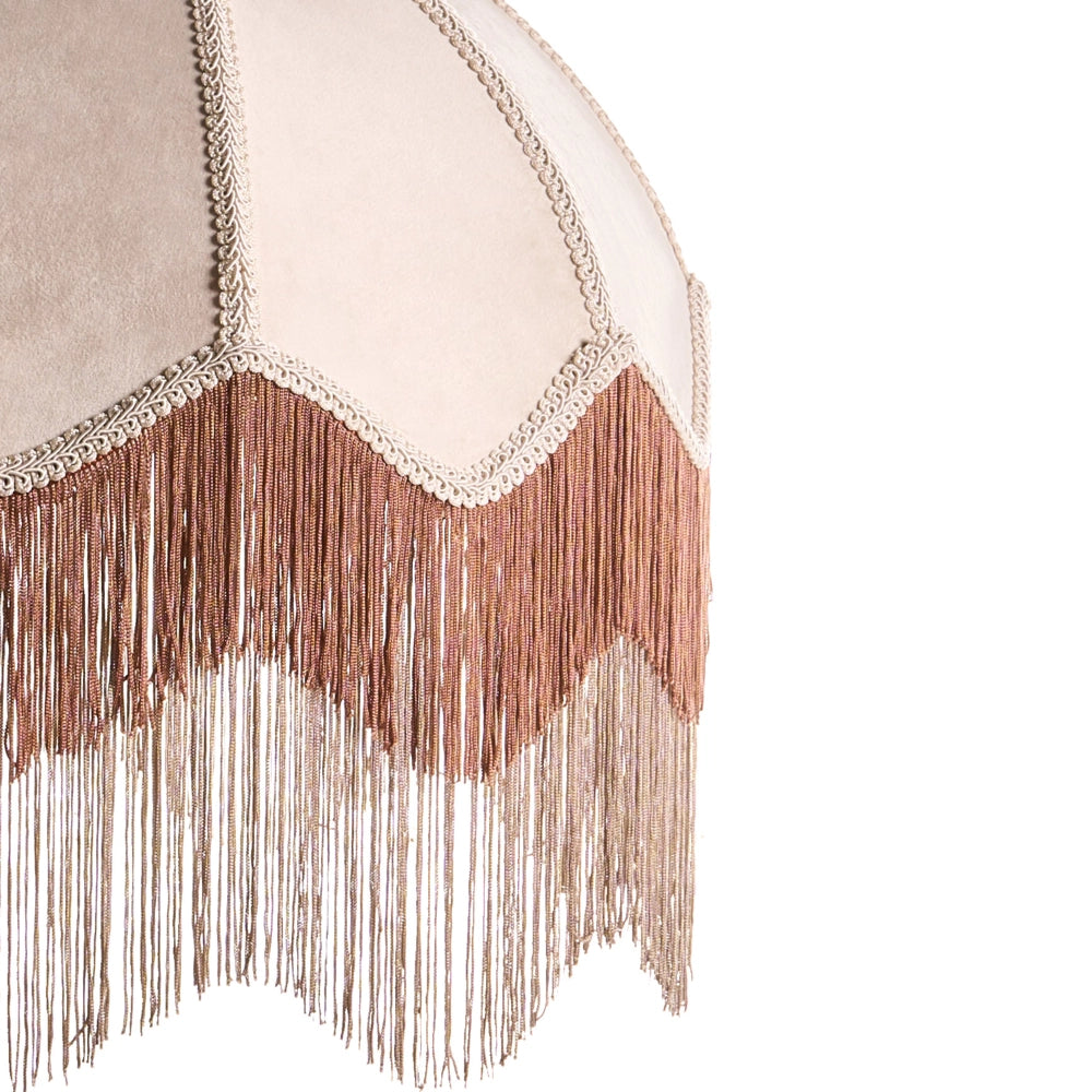 Lampada a sospensione con frange Tessuto beige illuminazione Retro Vintage