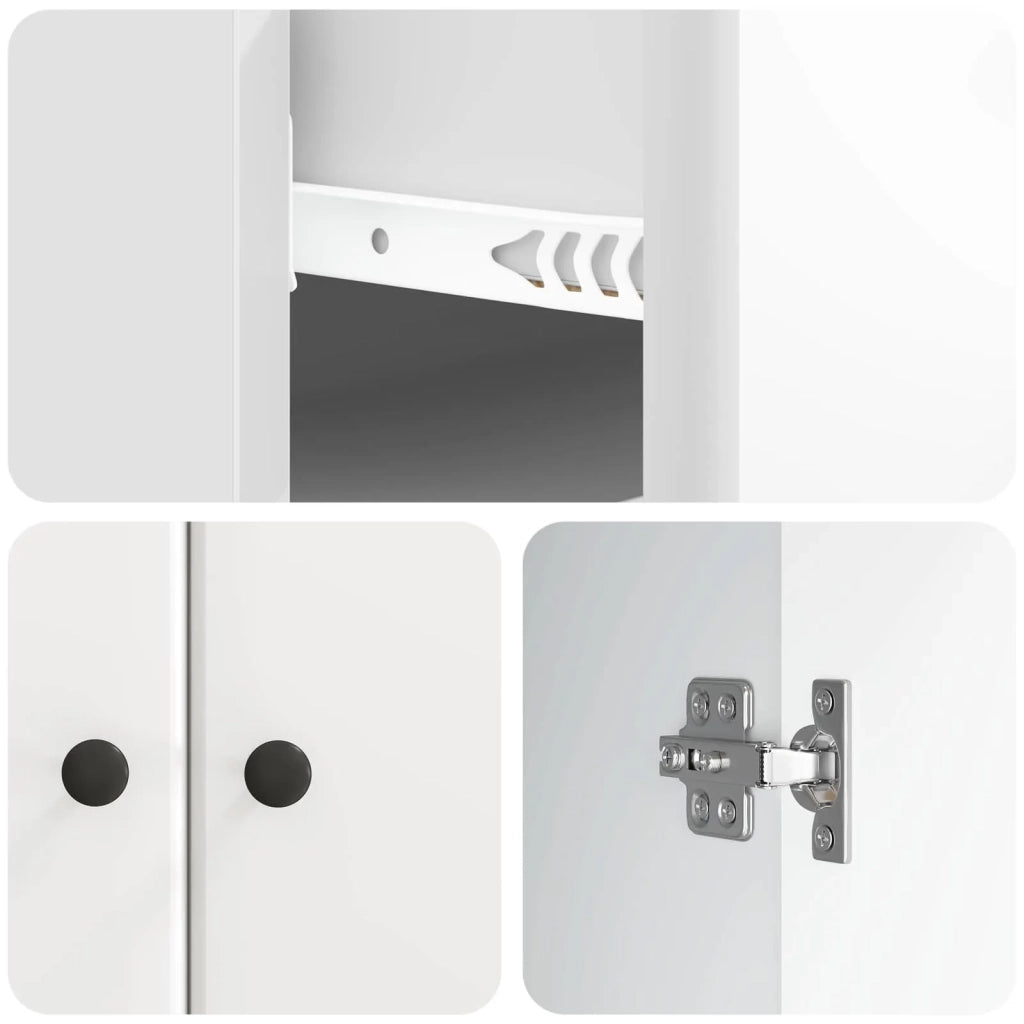 Credenza Bianco Lucido 66 x 34,5 x 90 cm Legno ingegnerizzato 895559