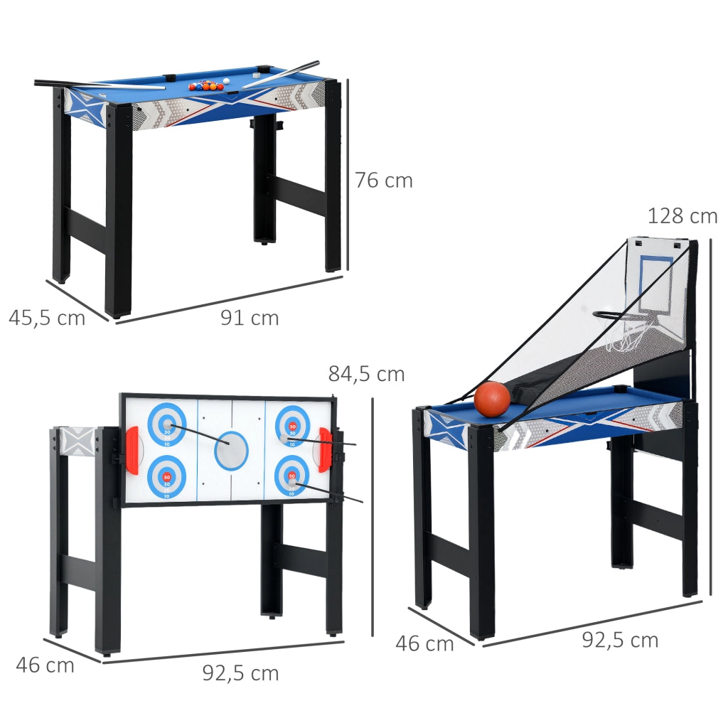 Tavolo da gioco 5 in 1 ¨C zephmum ¨C Blu, MDF, Plastica