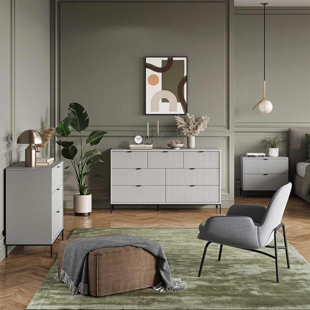 Vicco Scarpiera da ingresso Grigio 60 x 168 cm con 4 cassetti pieghevoli