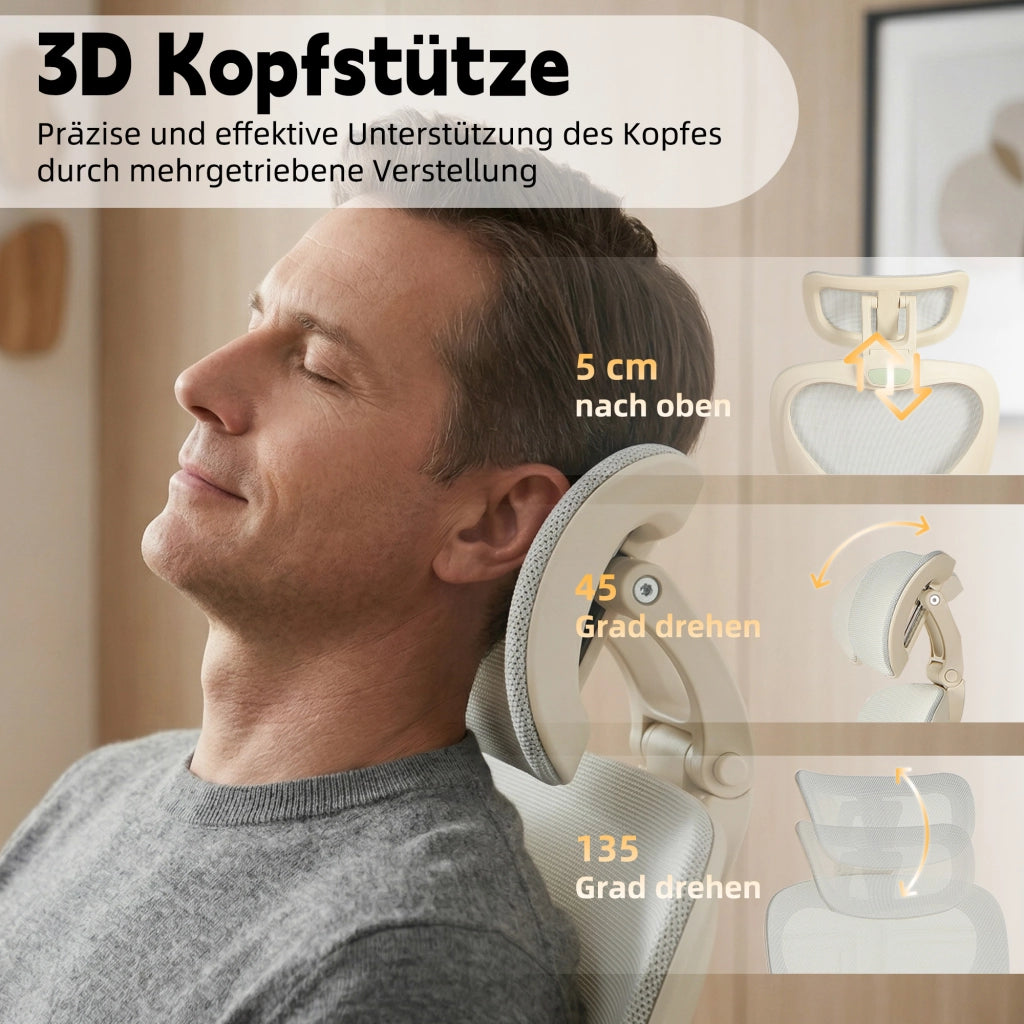 Sedia da ufficio ergonomica ¨C zephmum ¨C grigio