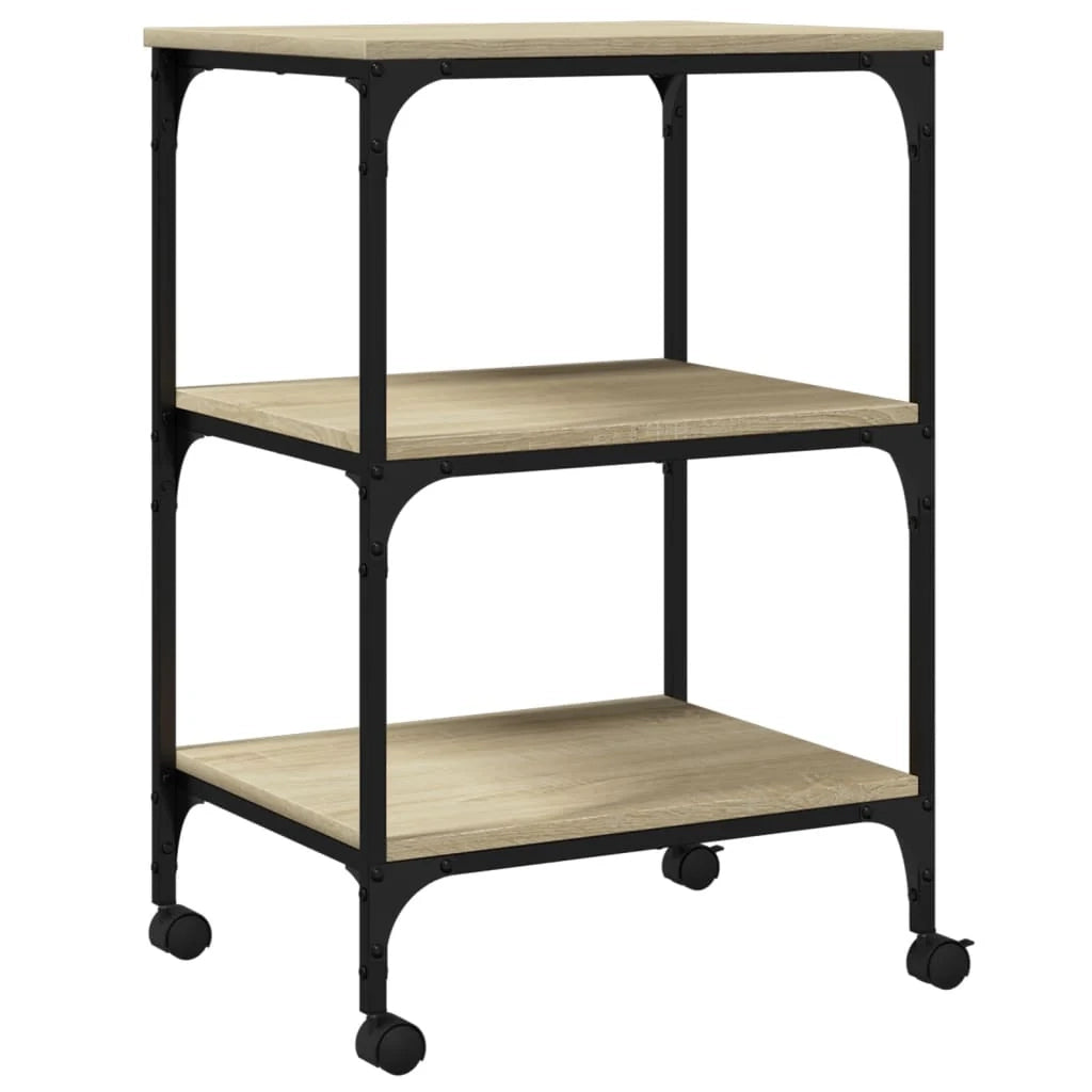 Supporto per stampante scrivania mobile Sonoma a 3 ripiani 50 x 41 x 75 cm marrone 02_0044721
