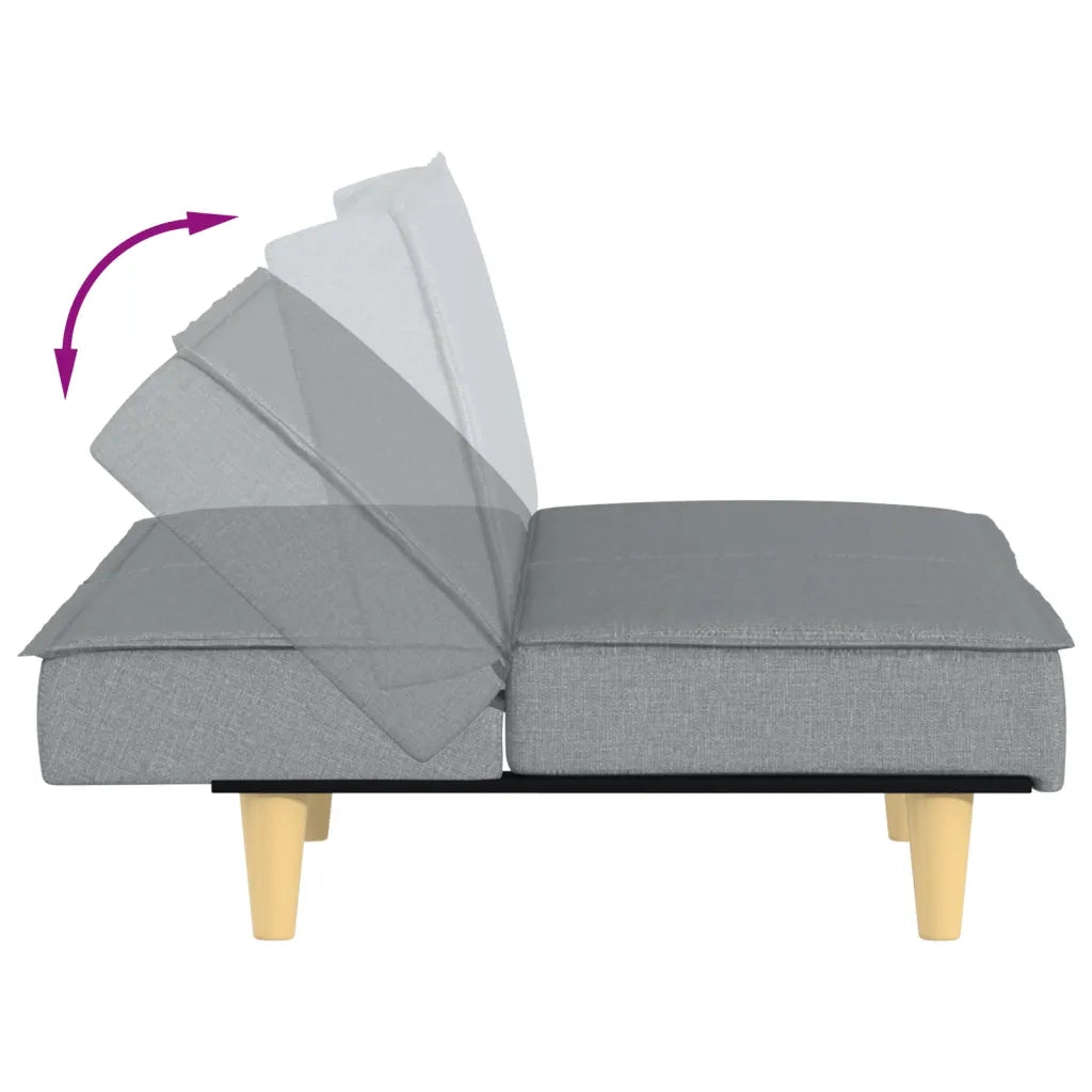 Divano Letto Grigio Chiaro in Tessuto 351900