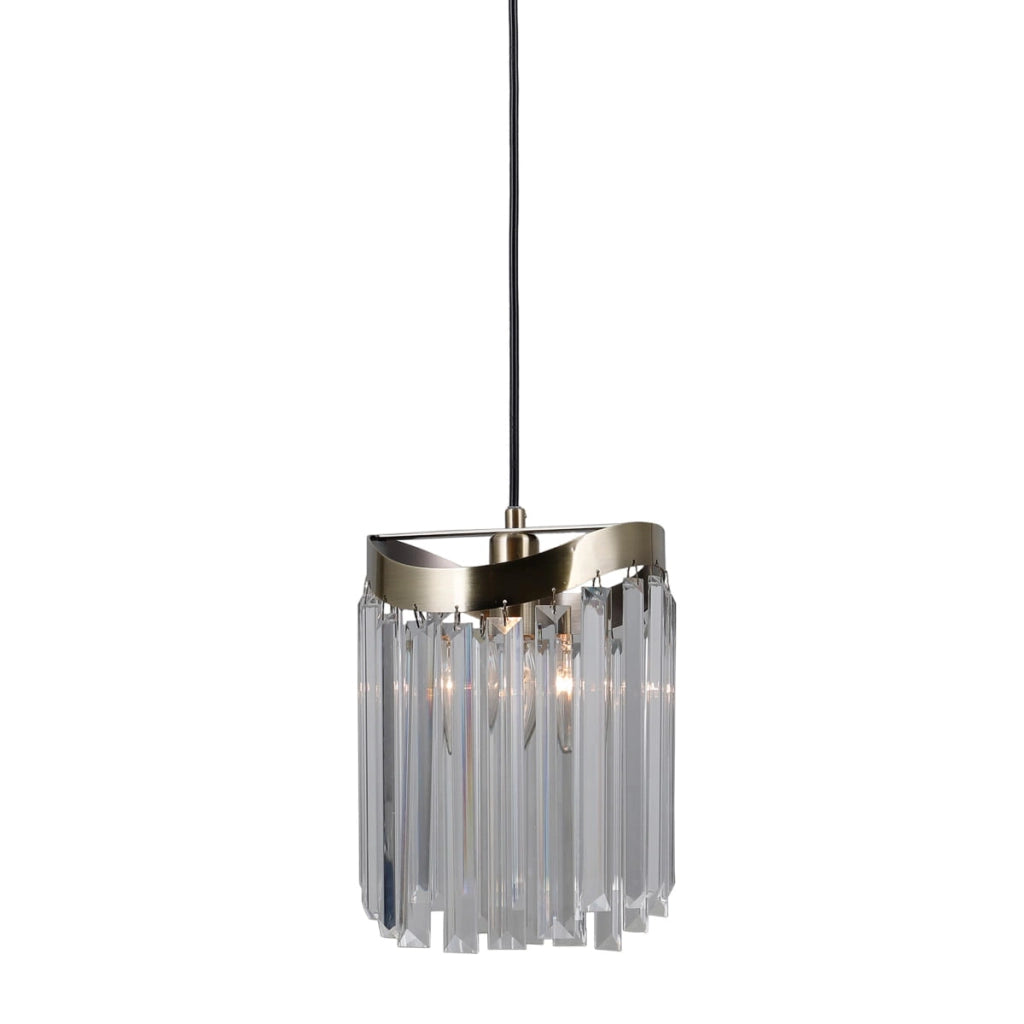 Lampada a sospensione Italux Sabriga cristallo bronzo