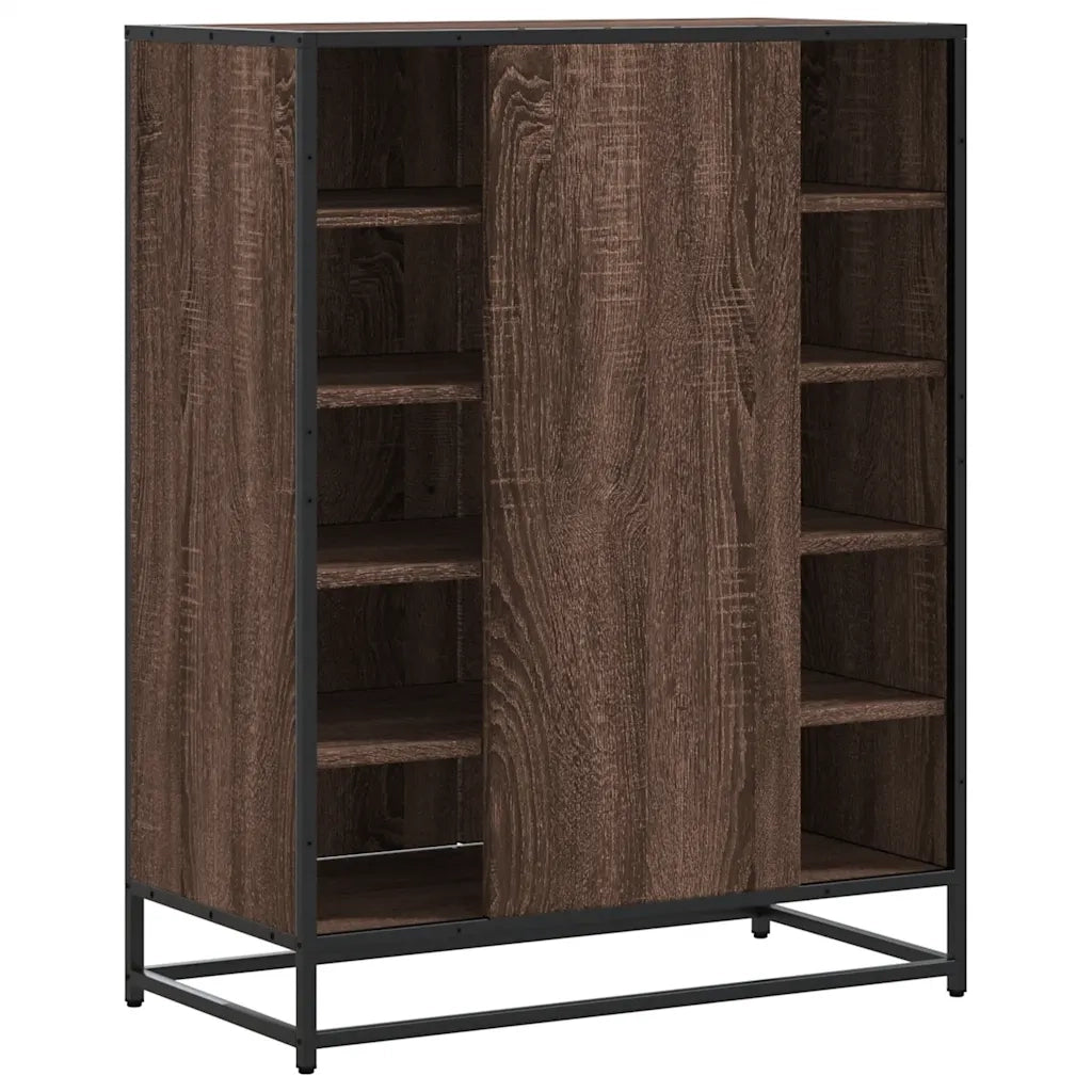 Scarpiera Rovere Marrone 75x38x97,5cm Legno Multistrato Metallo 3300869