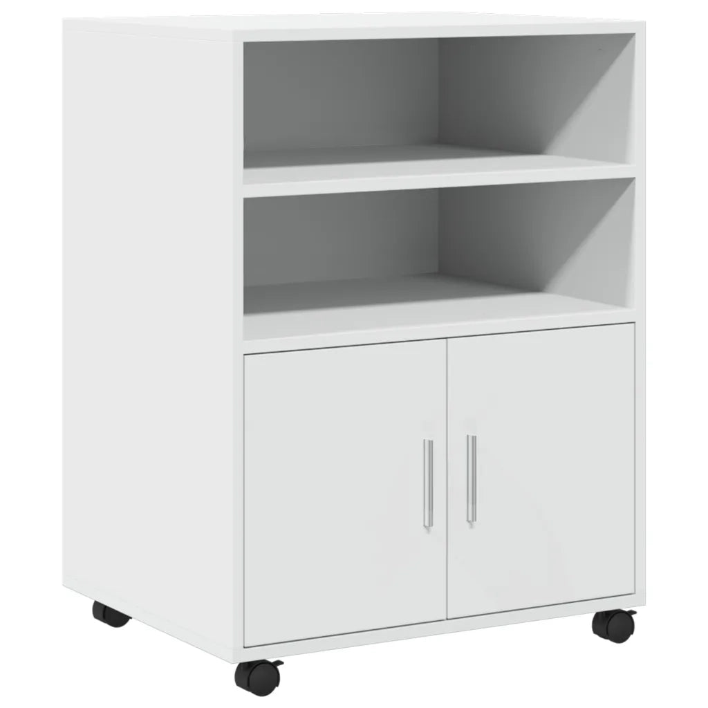 Mobiletto con Ruote Bianco 60x48x81 cm in Truciolato CFW2152424