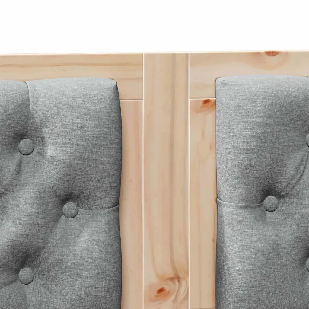 Testiera Marrone e grigio chiaro 160 cm Legno di pino massello 878999