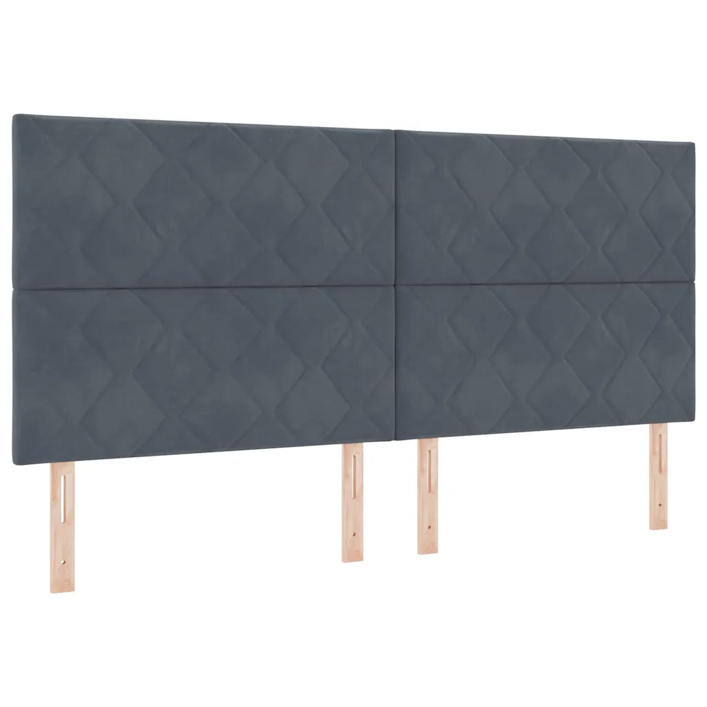 Letto a molle con materasso Grigio scuro 200 x 200 cm Velluto