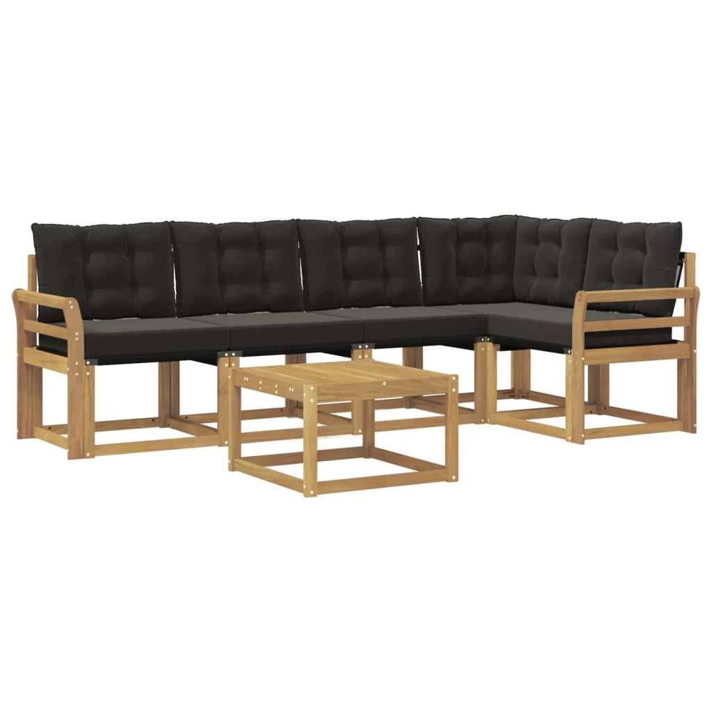 Set di divani da esterno con cuscino 6 pcs Bianco e Nero 3389502