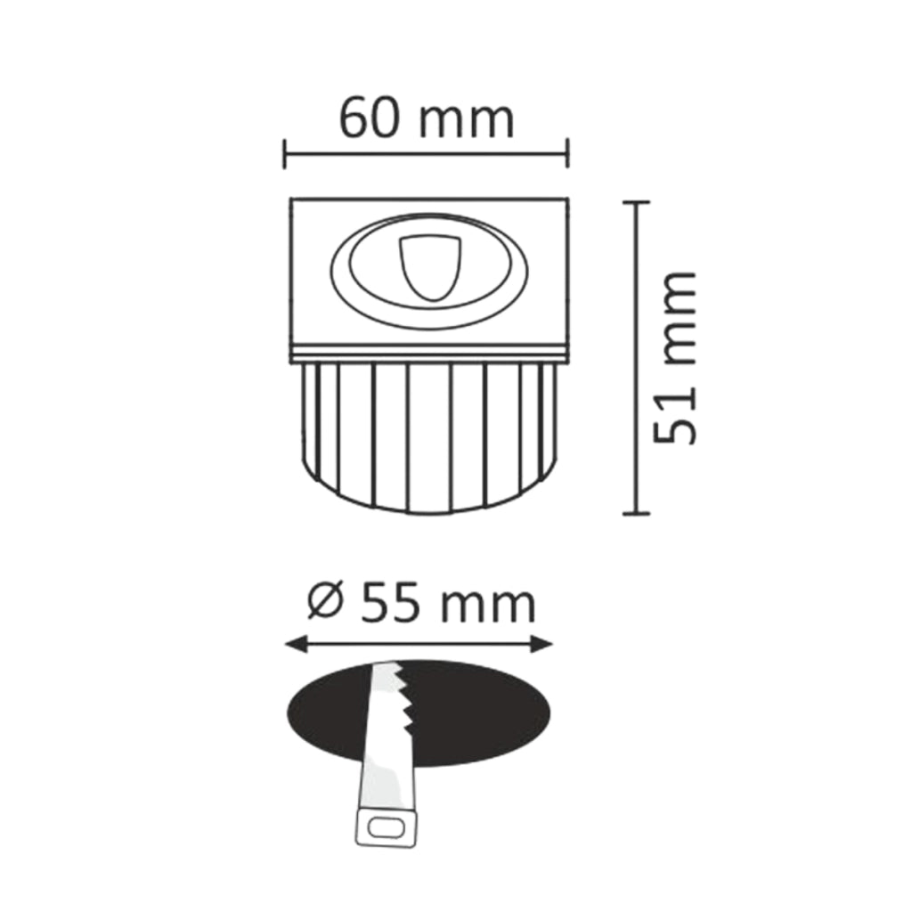 Lampada LED scala/parete Polux Q3 quadrata 3W grafite