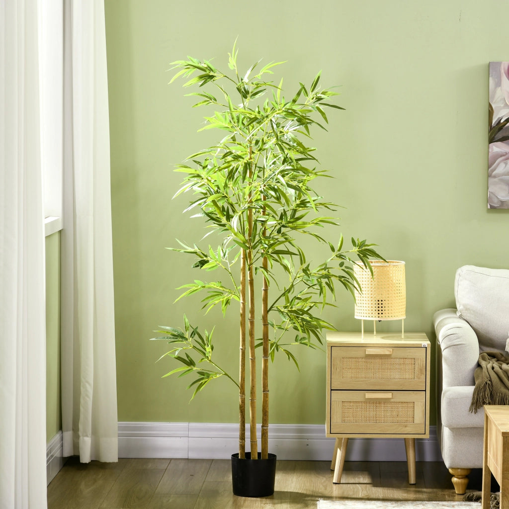 Albero di bamb¨´ artificiale ¨C Minimal ¨C Verde 180 cm con vaso