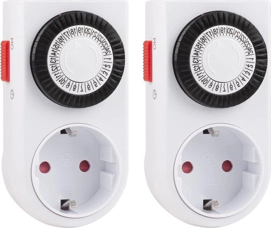 Set di timer meccanico a due fasi - timer analogico a giorno - programma 24 ore - risparmio energetico