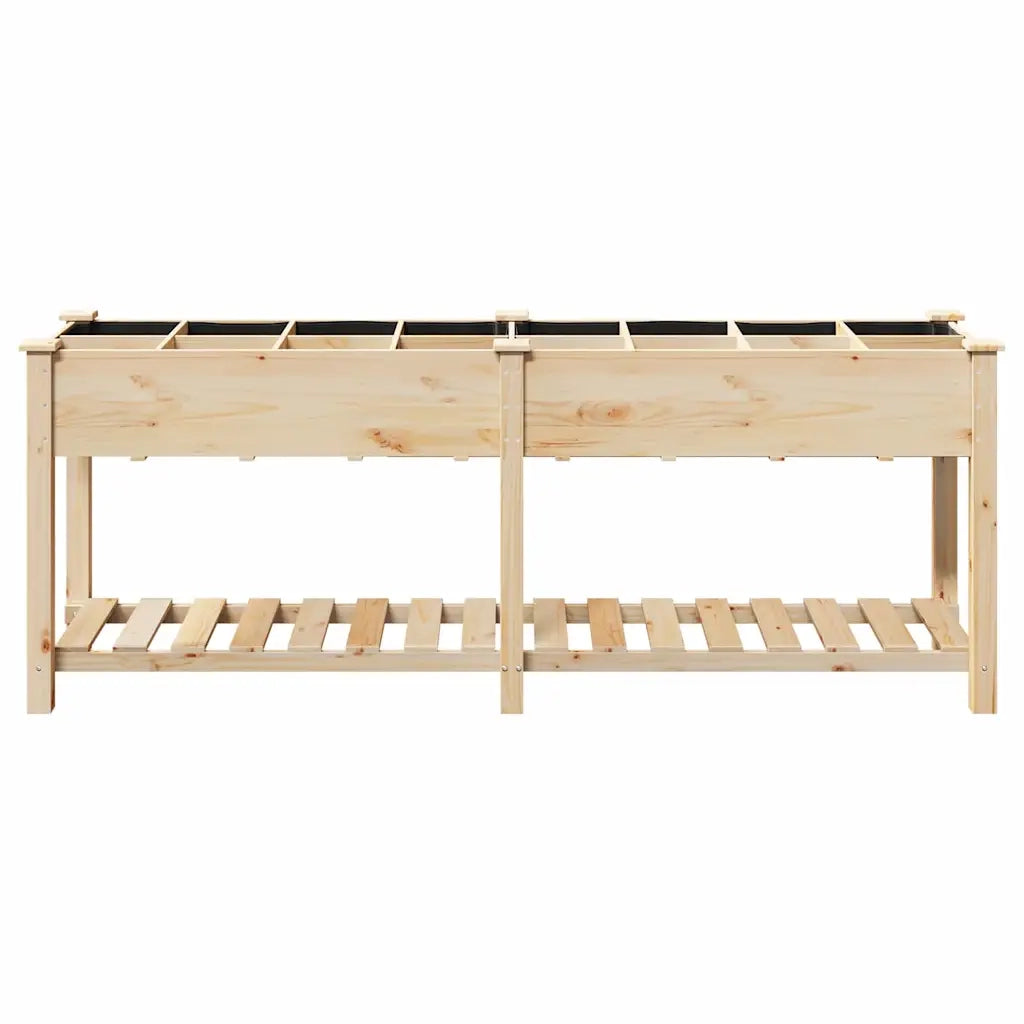 Vaso da giardino con lo scaffale-Fioriera con Mensola Esterno-Contenitore per Piante Beige 203,5 x 53 x 76,5 cm