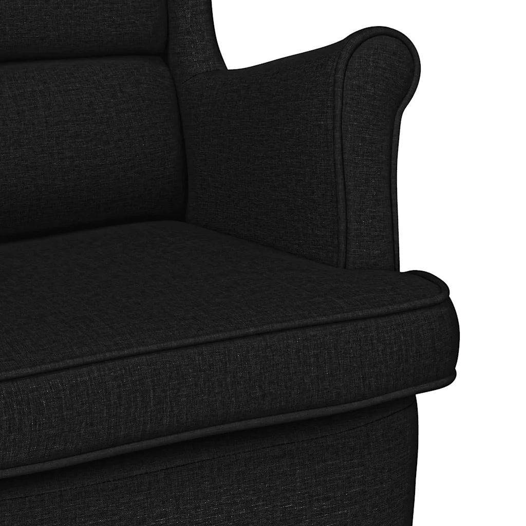 Poltrona | Sedia a Dondolo Nera 74x90x102 cm in Tessuto