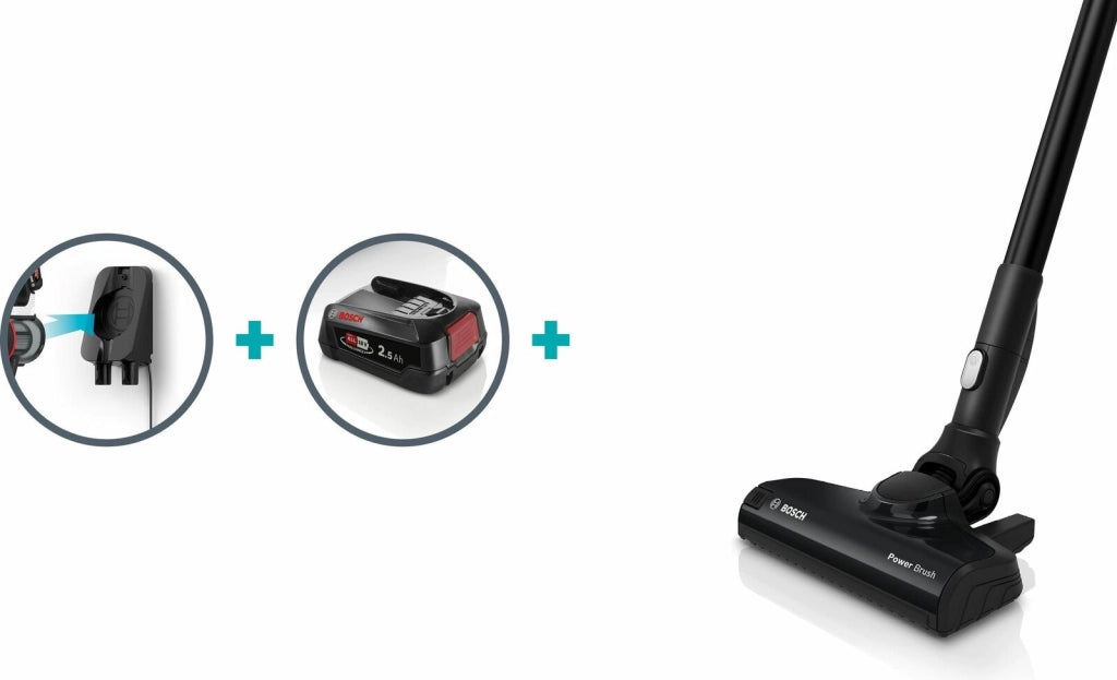 Bosch BBS611LAG Serie 6 Aspirapolvere a Bastone 2 in 1 Senza Sacchetto 0.3 L Batteria 18V 2.5 Ah autonomia 30 min colore Blu