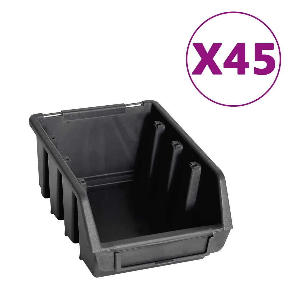 Kit Contenitori 96 pz con Pannelli a Parete Rosso e Nero 150807