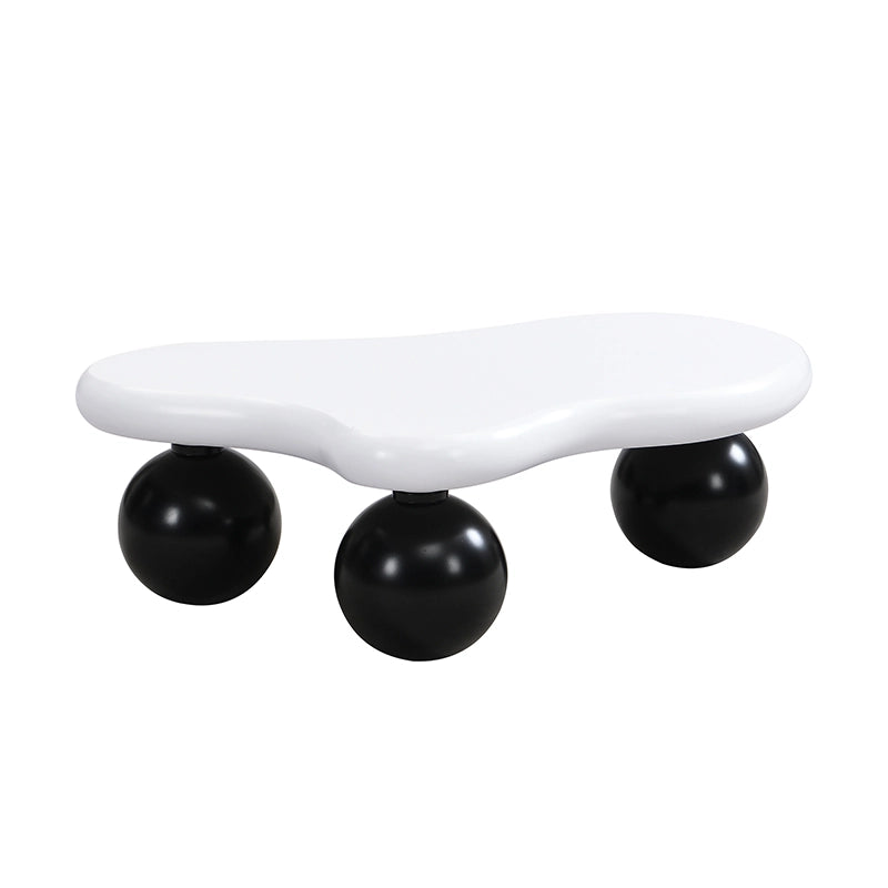 Tavolino da caff¨¨ Cloud Style con LED RGB, design a forma di nuvola, MDF, nero e bianco