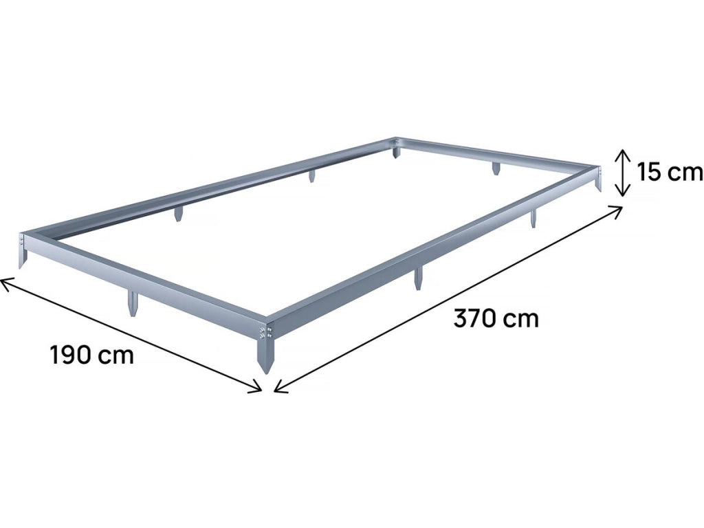 Base in acciaio zincato per serra "Basilic" - 7,03 m² - Grigio