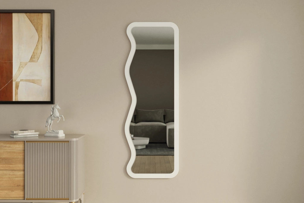 Specchio in legno "Asel" - 50 x 160 cm - Bianco