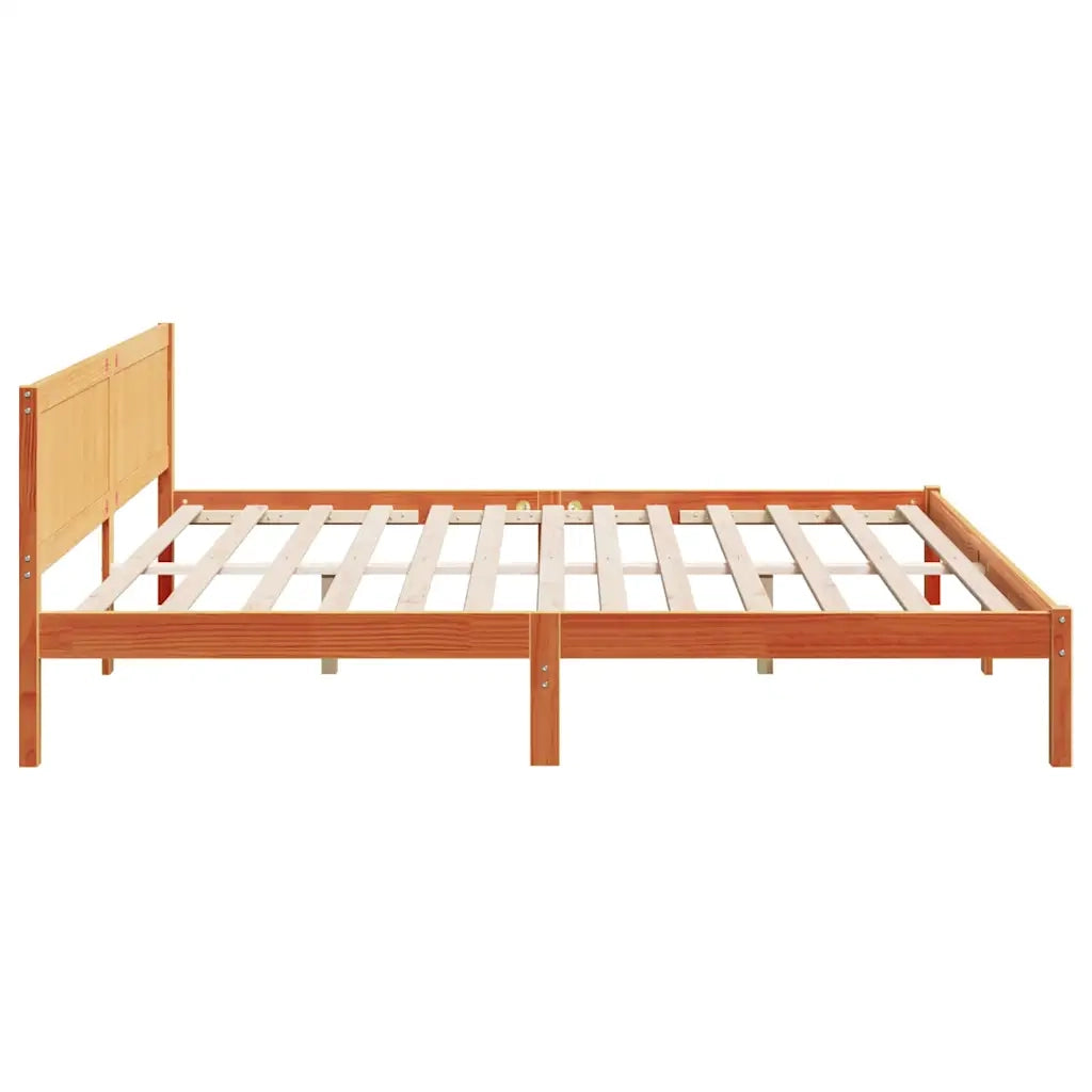 Struttura del letto Marrone 200 x 200 cm Legno massello di pino