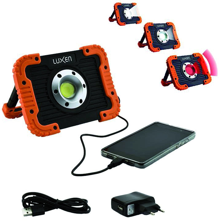 Luxen PROIETTORE PORTATILE RICARICABILE, POWERBANK, 10 W, 750 lumen, 3 modalitÃE di luce