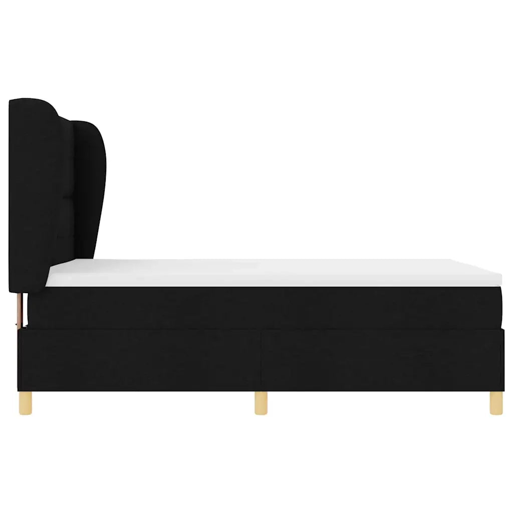 Letto a molle con materasso Nero 200 x 140 cm Tessuto 3340755