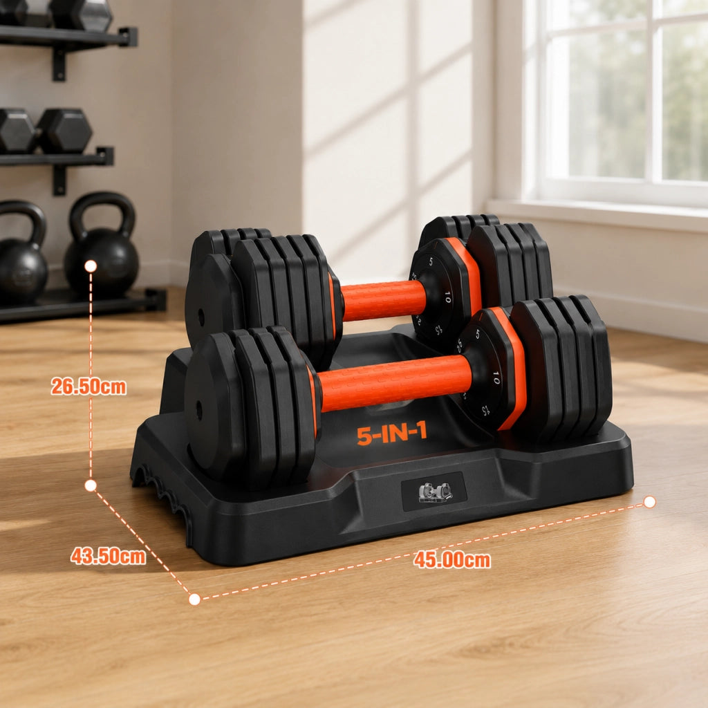 Set Manubri Regolabili 2 Pezzi 50LB ¨C Minimal ¨C Nero