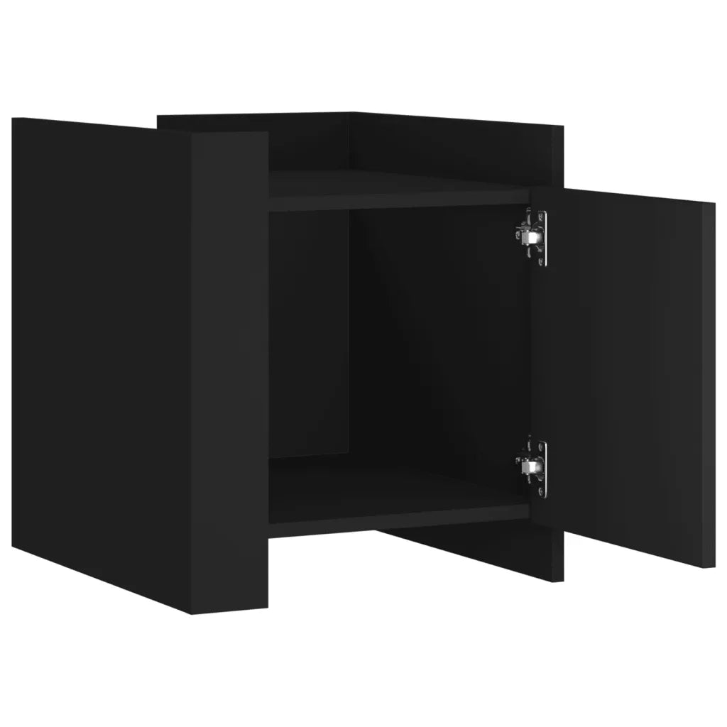 Comodino Nero 45x50x50 cm in Legno Multistrato 848298