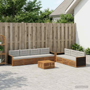 Set di divani da esterno 8 pz Naturale e Grigio Chiaro 3383104