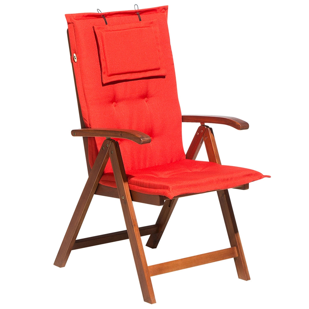Cuscino per sedia da giardino Cuscino per schienale in poliestere rosso Design moderno Cuscino per esterni
