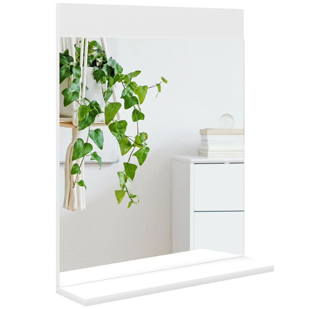 Specchio con ripiano per bagno ¨C zephmum ¨C bianco 50x12x60 cm