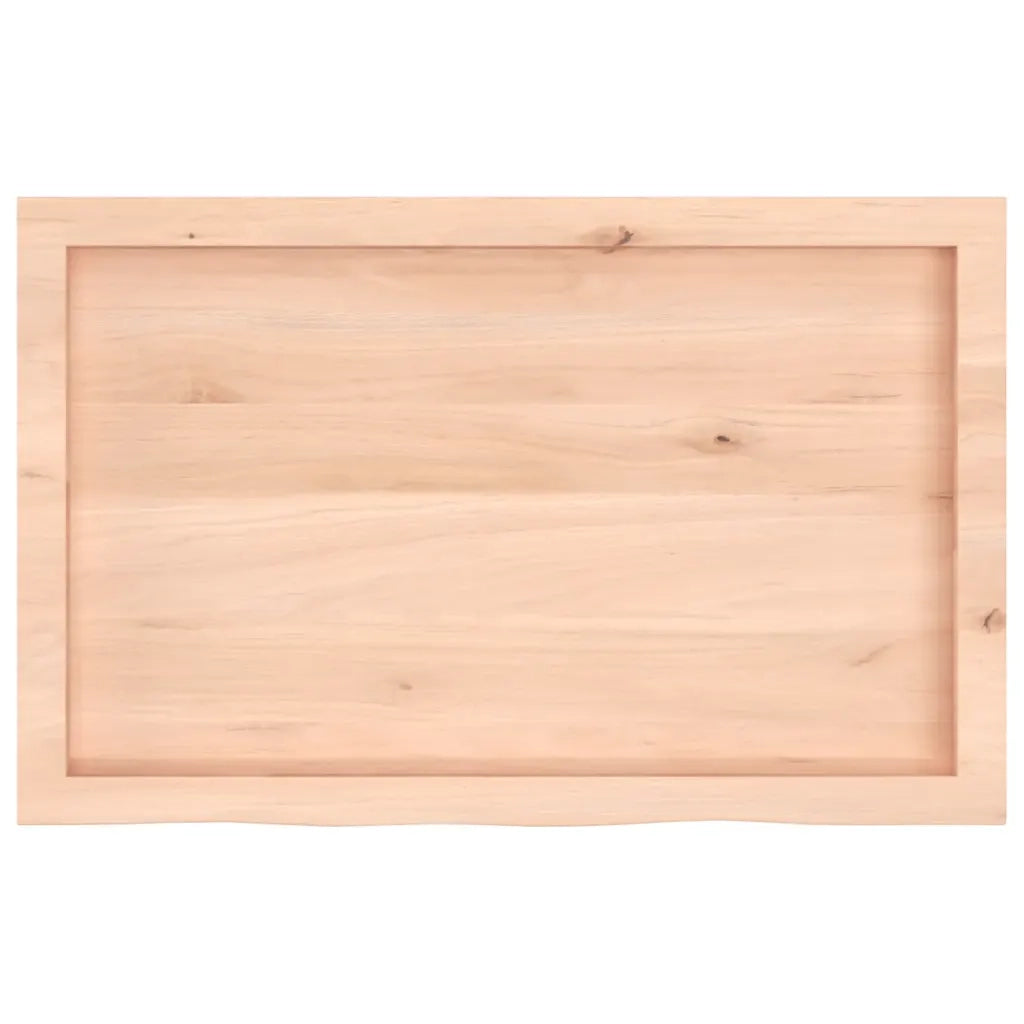 Piano per Tavolo 80x50x(2-6) cm in Rovere Massello Non Trattato 3156295