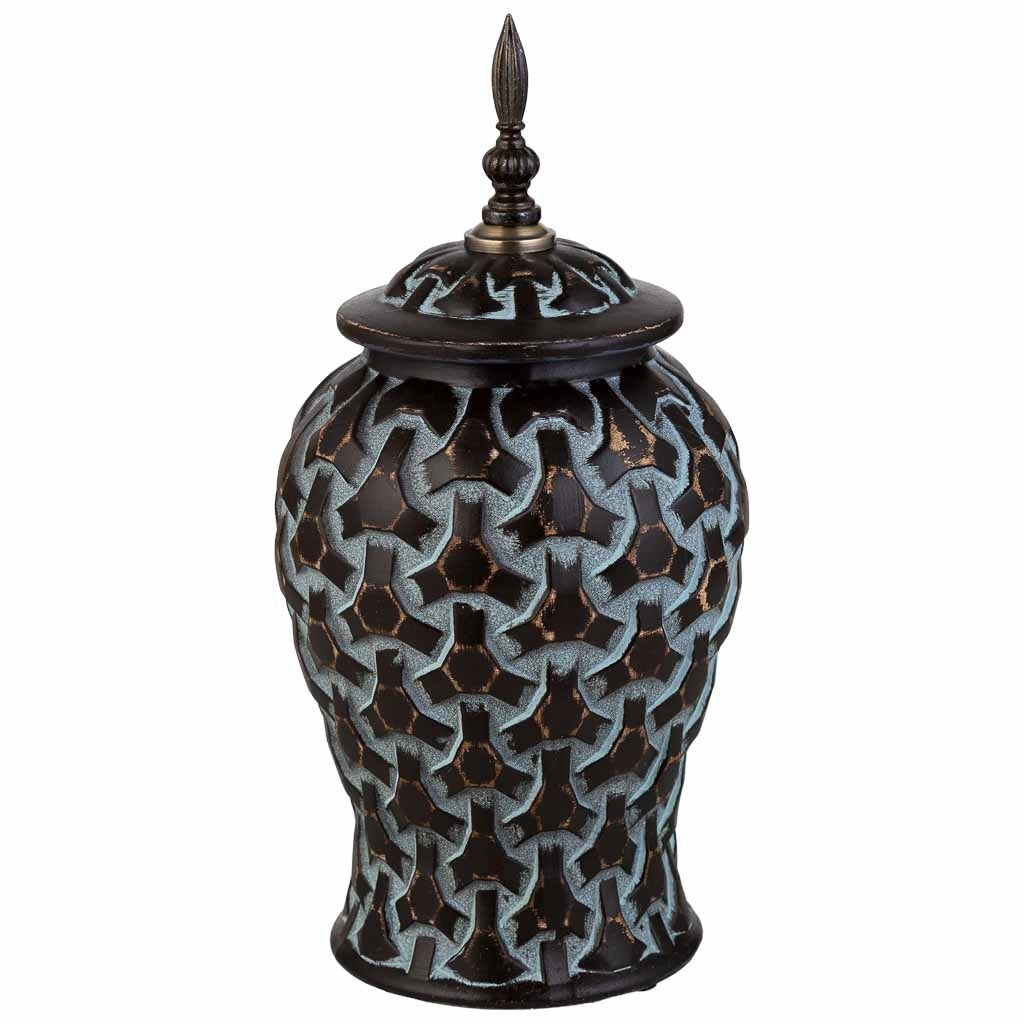 Vaso ceramica nero, d16,5x37h cm