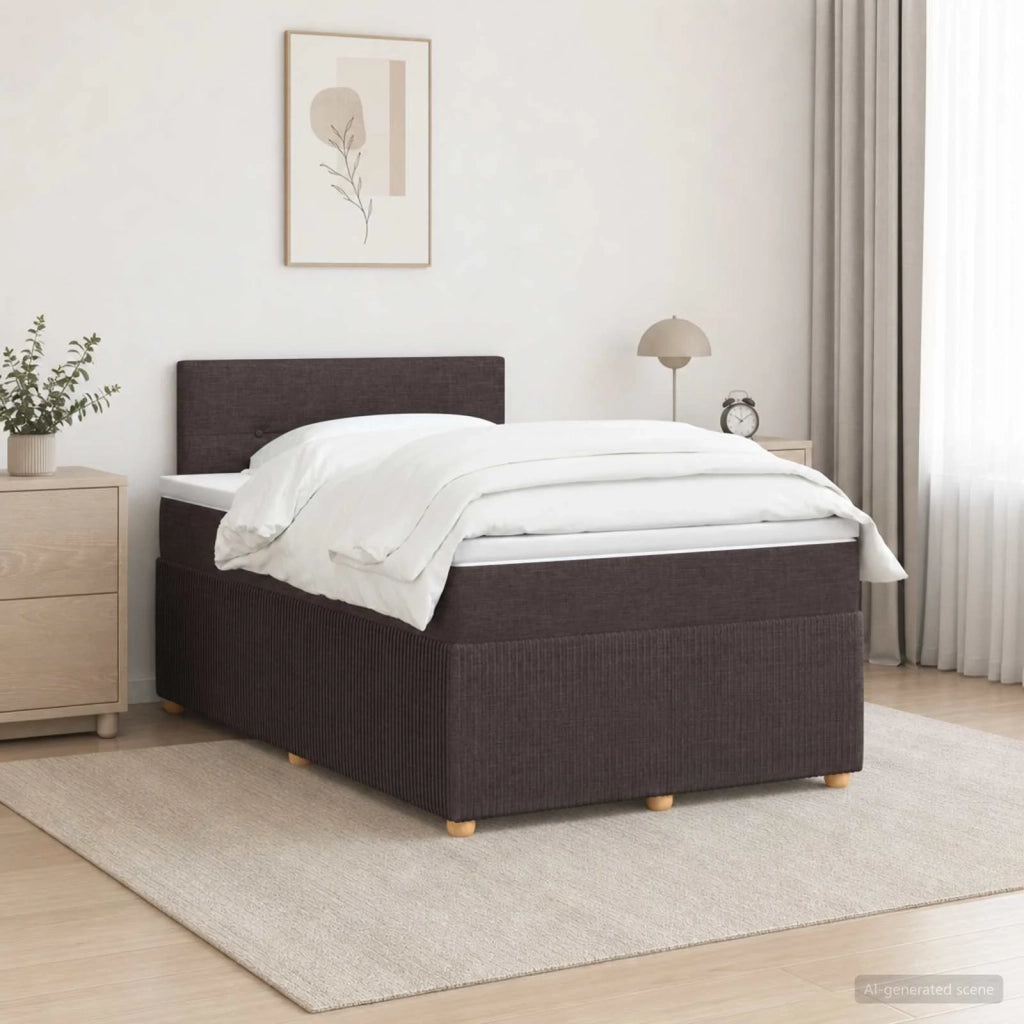 Letto box spring con materasso Marrone Scuro 120 x 190 cm 3451422