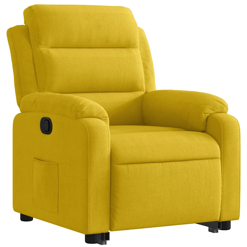 Poltrona Alzapersona Reclinabile Gialla in Velluto 3205099