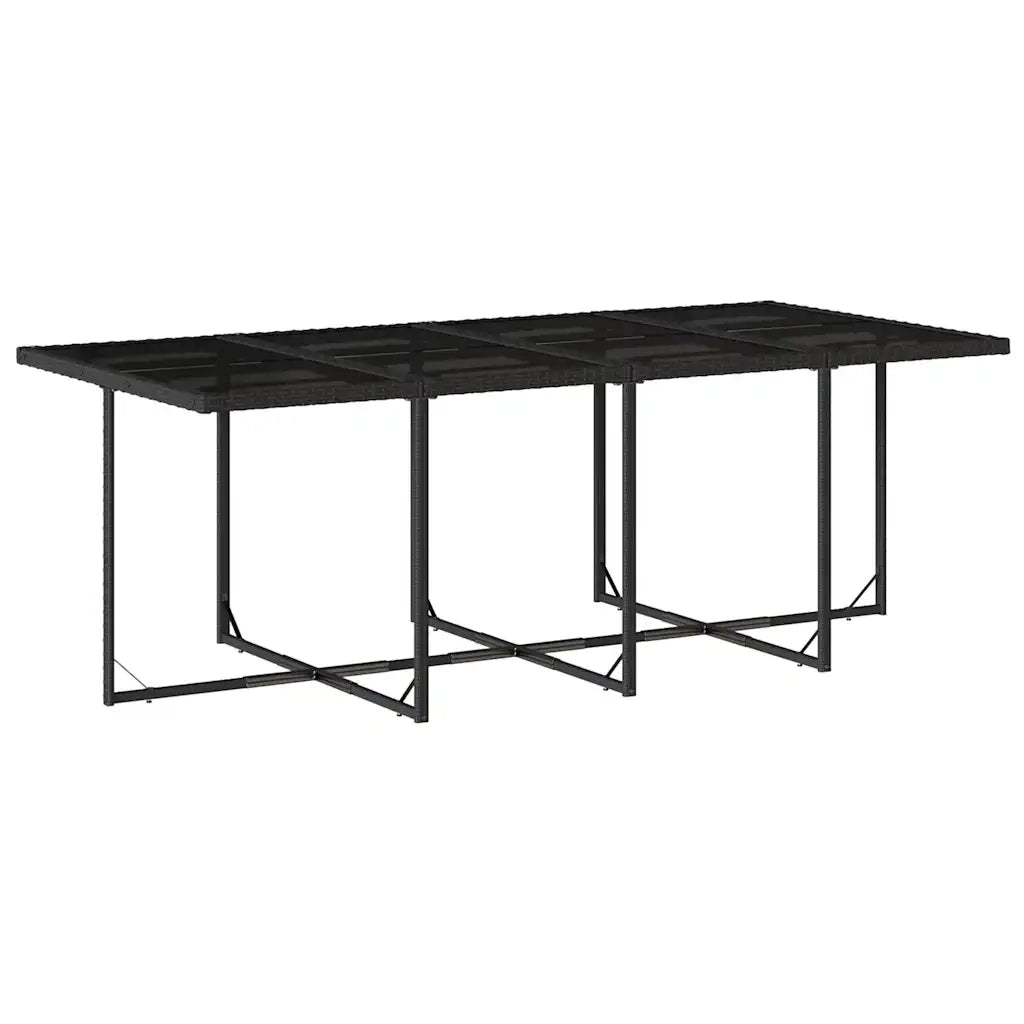 Set da Pranzo da Giardino 9 pz con Cuscini Nero in Polyrattan 3210919