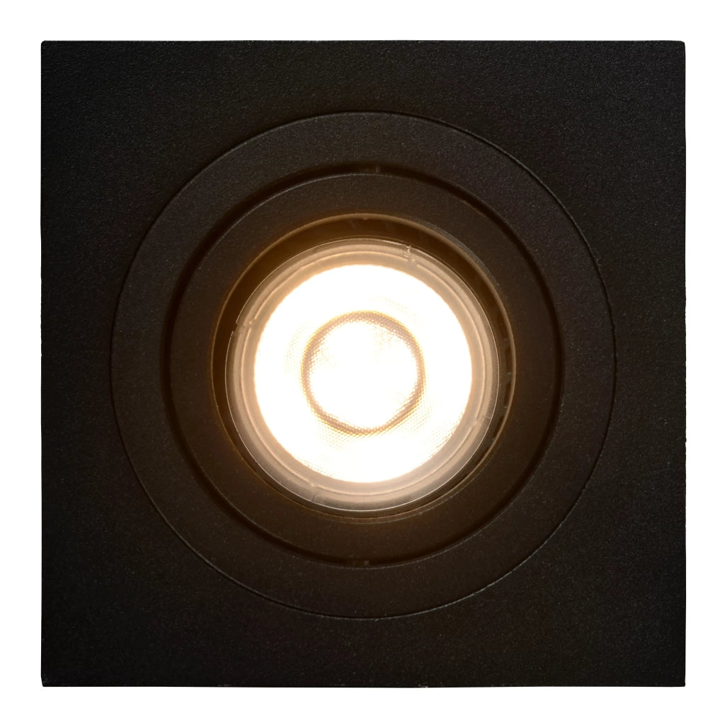 Faretto incasso quadrato nero orientabile GU10 50W Lucide