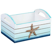 Vassoio decorativo in legno con stella blu, 18x14x11 cm