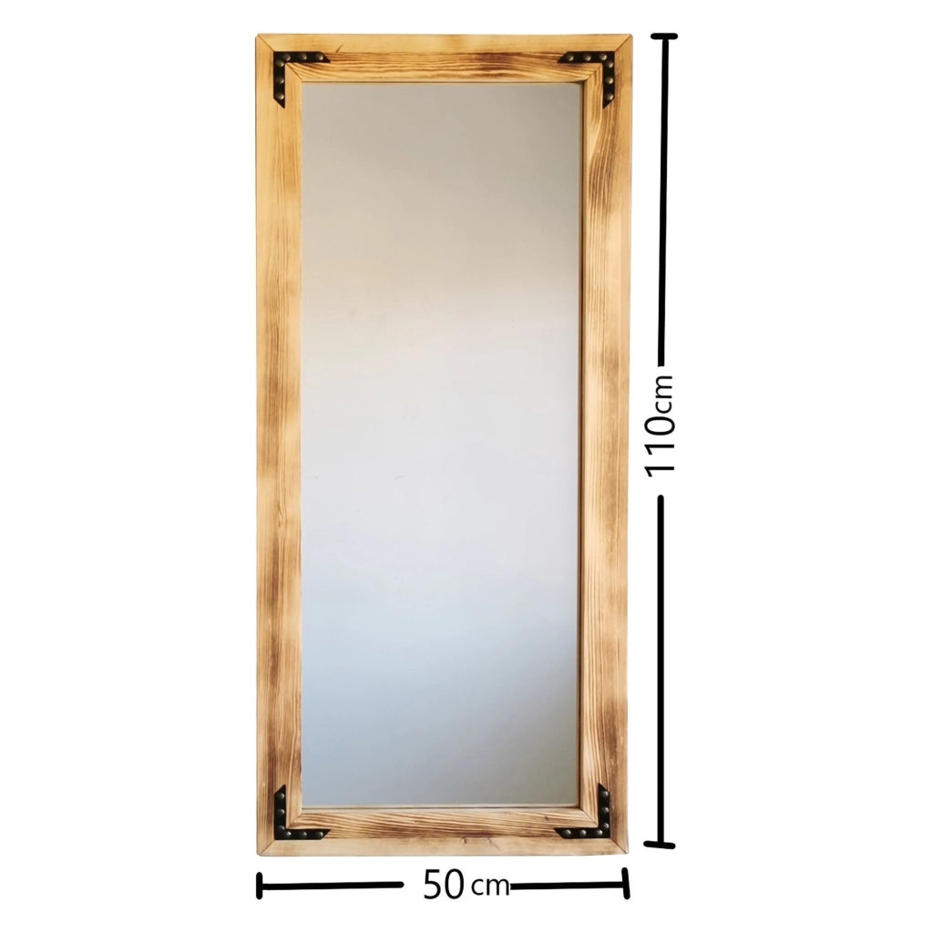 Buscate, Specchio Forma Rettangolare, 50x110h cm Marrone Rovere