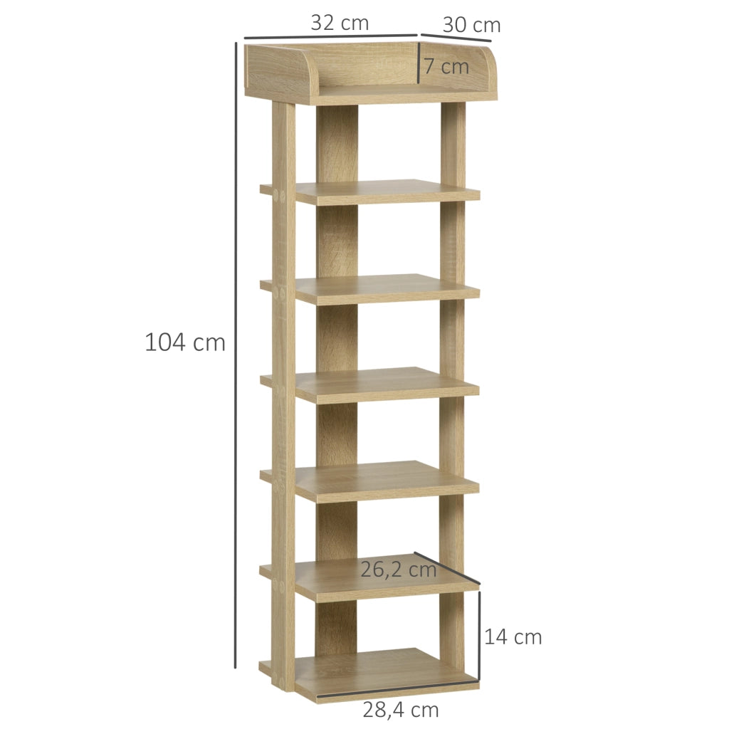 Scarpiera 7 Livelli ¨C Minimal ¨C 32x30x104 cm Roble