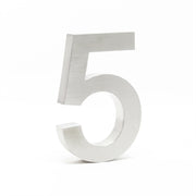 Targa con numero civico "5" in acciaio sottile 20 cm Arial 3D hardware di montaggio 16_0001429