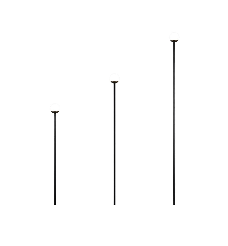 Lampada a picchetto nera 3 LED integrato SCOOP RL