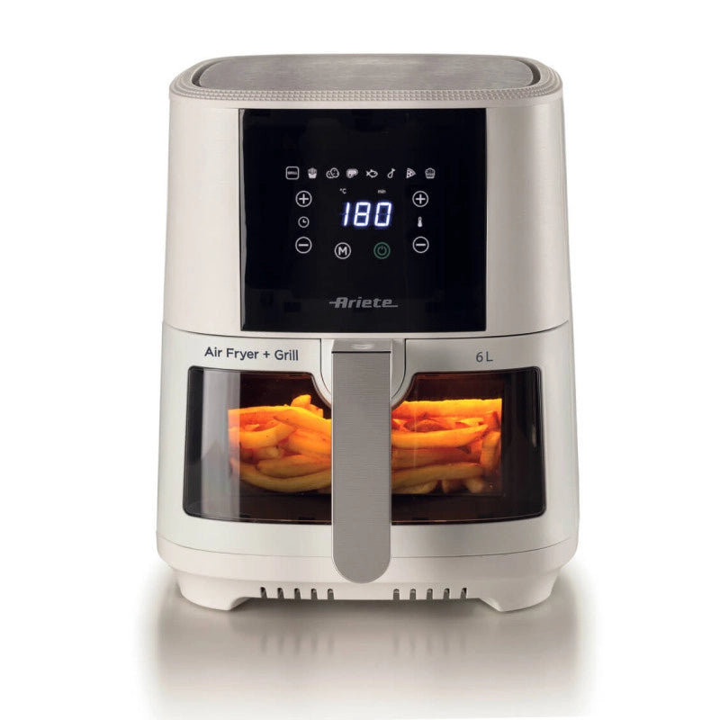 Friggitrice ad aria 6L 1300W - 8 programmi - Cestello trasparente - Bianco