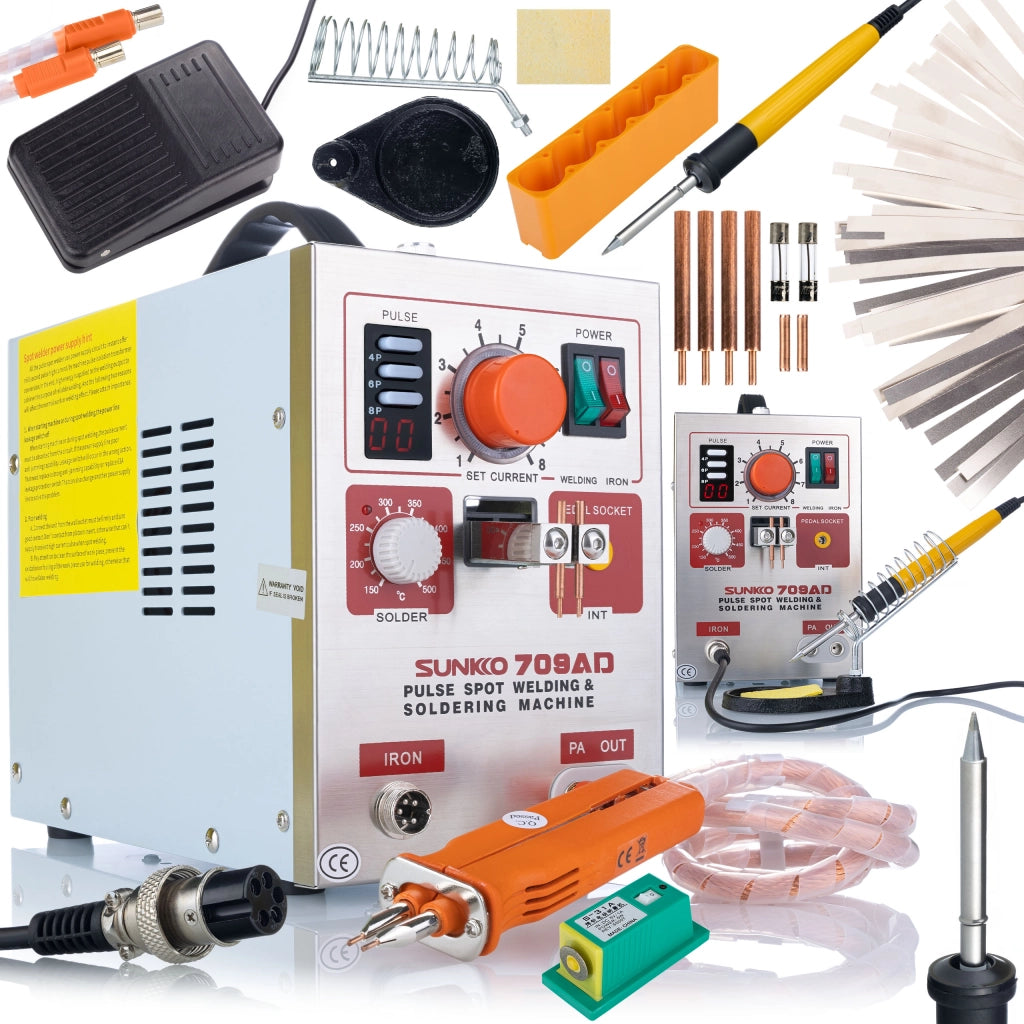 Saldatrice a Punti Sunkko 709AD – Alta Potenza e Precisione | 3,2 kW, 30-800A | Per Batterie e Componenti Elettronici