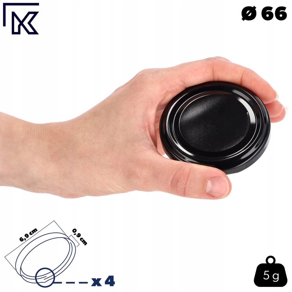 Tappi per barattoli KADAX, diametro 66 mm, confezione da 10 pezzi