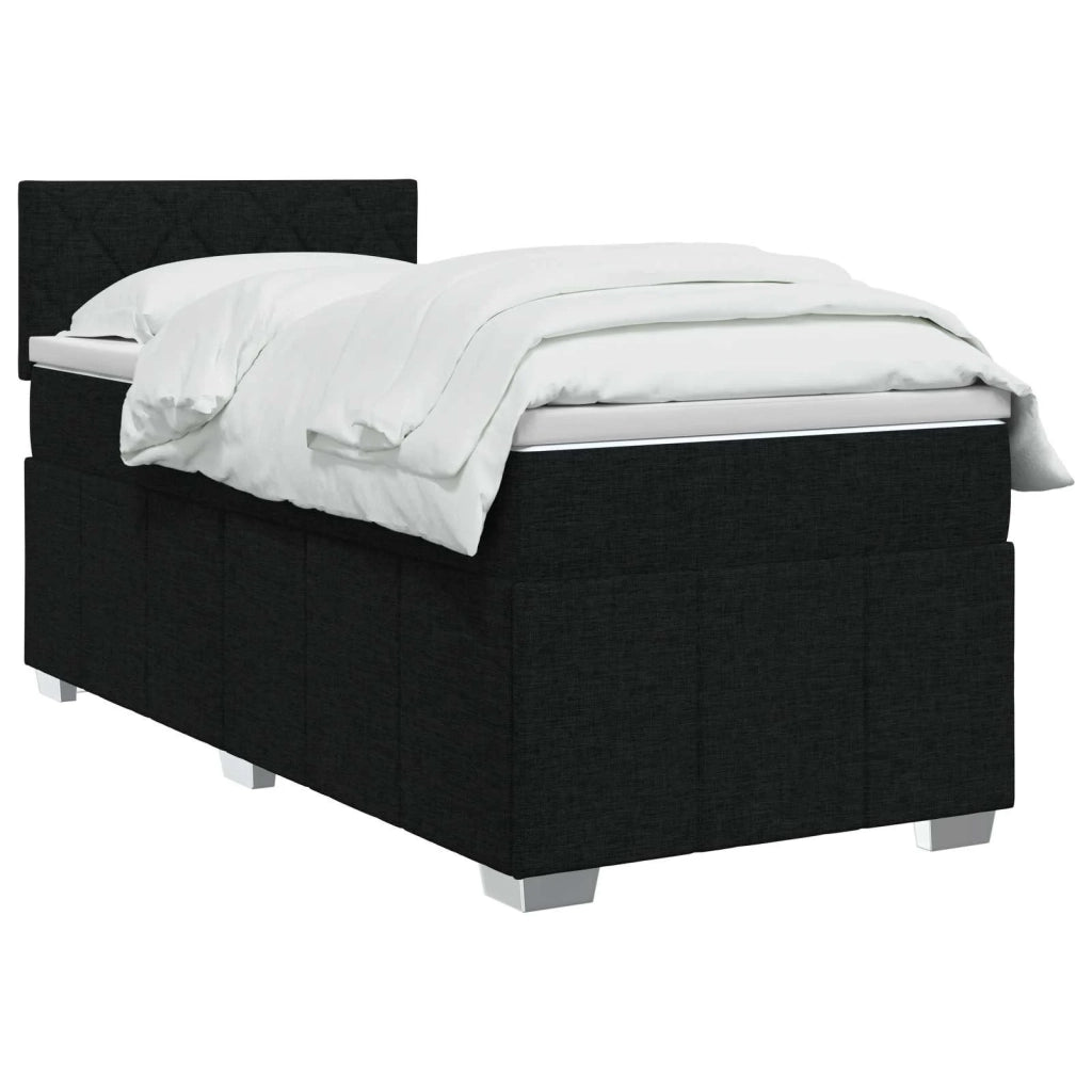 Letto box spring con materasso Nero 90 x 190 cm Tessuto 3452574